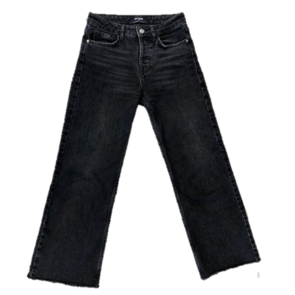 Zara mid-rise ankle length wide leg jeans